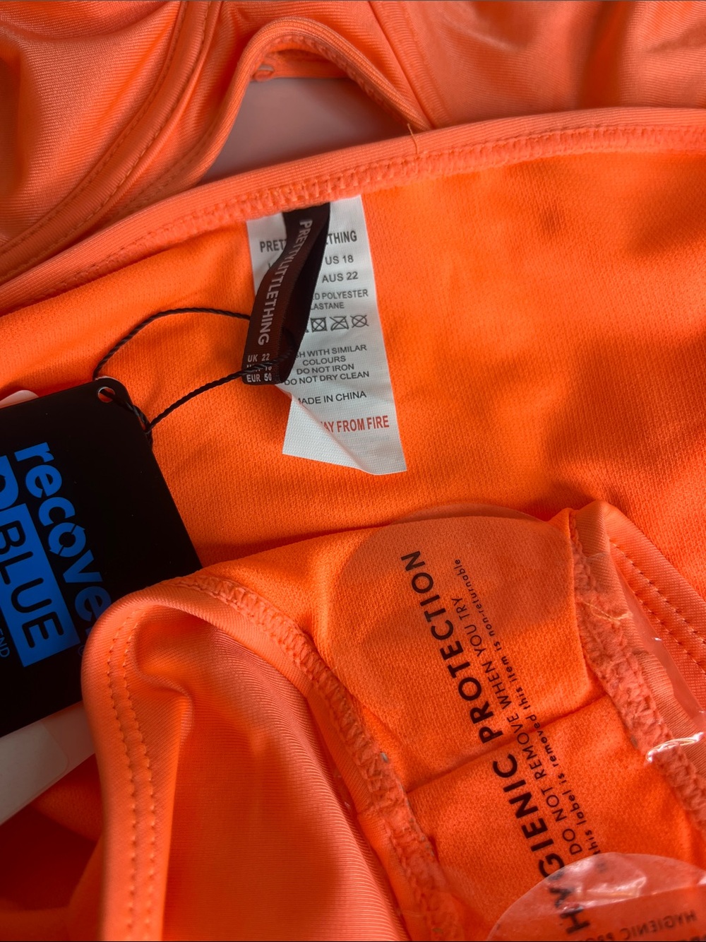 PrettyLittleThing Neon Orange Bikini Set - Picture 2 of 7